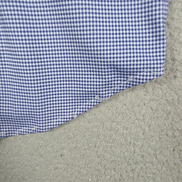 Magaschoni Shirt Mens Size Medium Blue Gingham Soft Long Sleeve Office Reg Fit - Picture 11 of 13